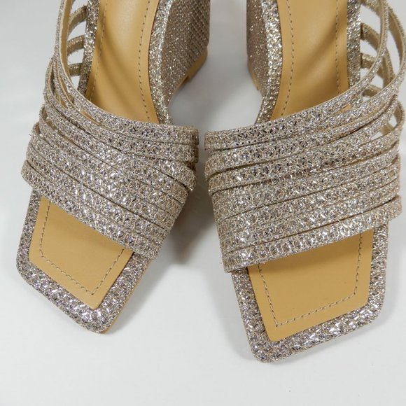 MERCEDES CASTILLO Cecilia Slide Wedge SANDALS Size 6 Platinum Leather NEW $450 - Picture 6 of 12